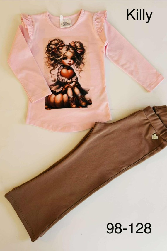 Killy design barna bolyhozott melegebb trapéz nadrág 