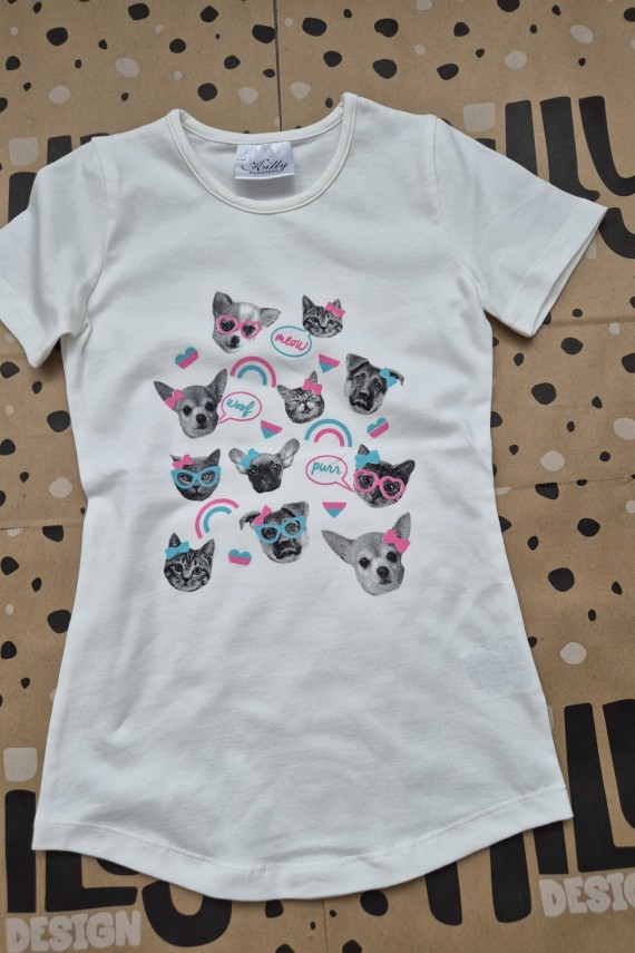 Killy design állatos hosszított póló 