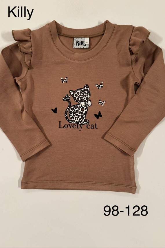 Killy design belül bolyhozott melegebb cicás pulóver 