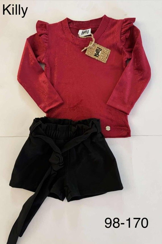 Killy design puha csillogó felső piros színben 