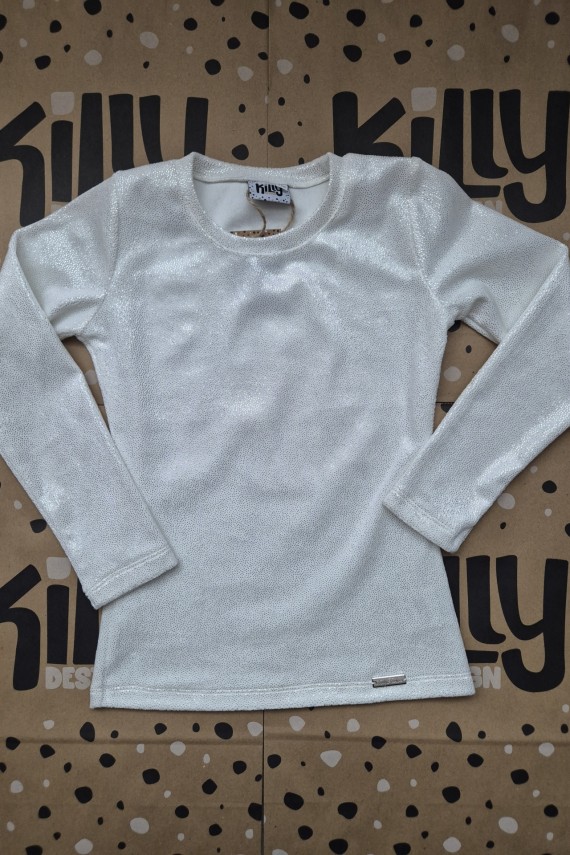 Killy design fehér csillogó puha anyagú  felső 