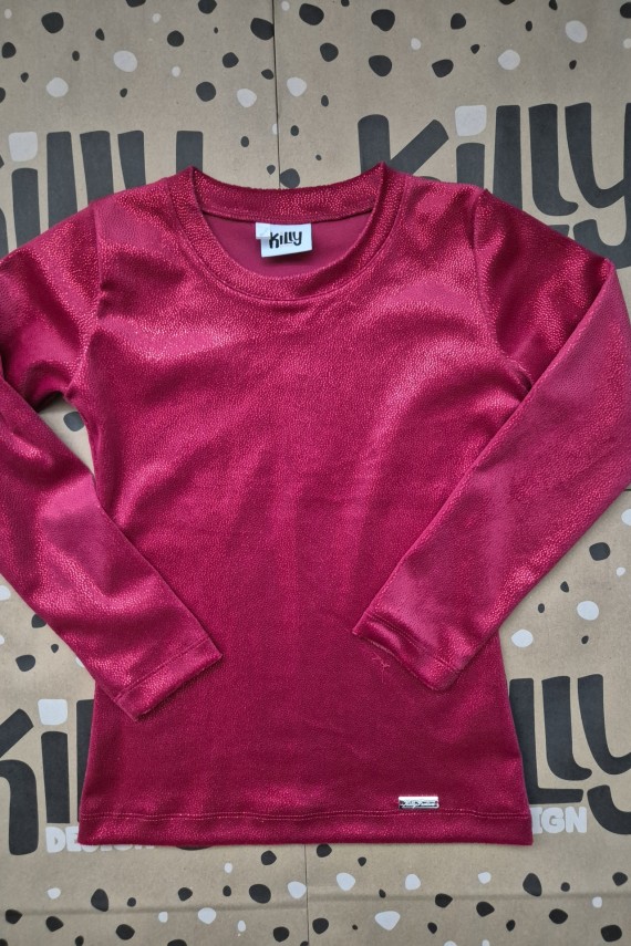 Killy design alkalmi puha anyagú csillogó felső piros színben 