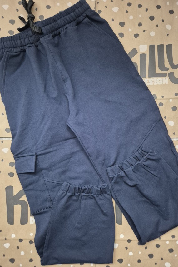 Killy design sötétkék lezser bővebb fazonú nadrág belül bolyhozott, melegebb 