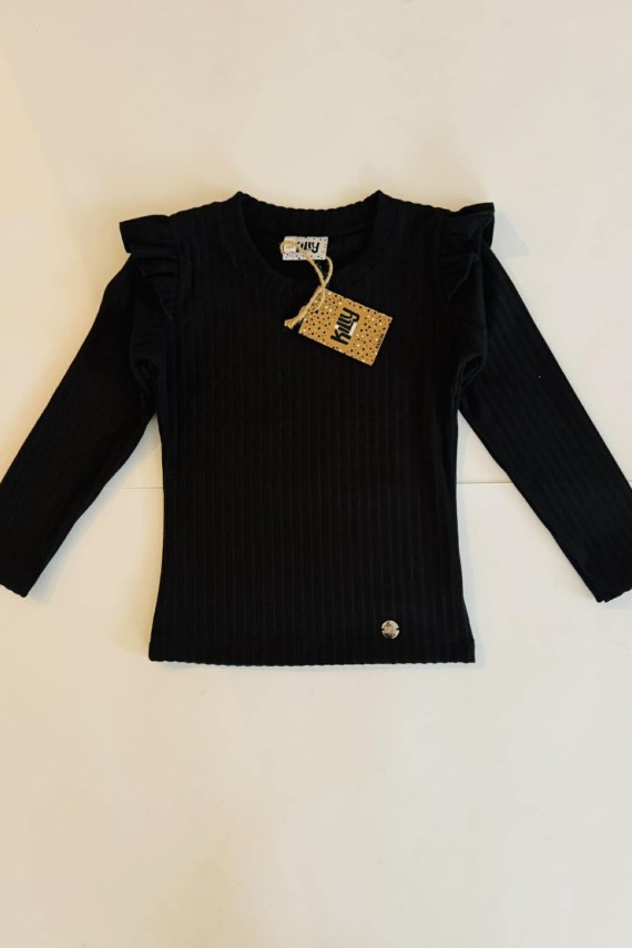 Killy design bordás anyagú fekete színű felső 