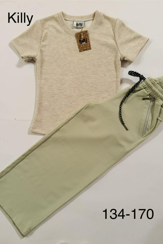 Killy design cipzáros lezser almazöld színű nadrág 