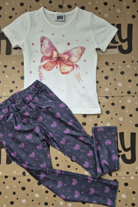 Killy design lepkés pólós farmerhatású nadrágos szett 