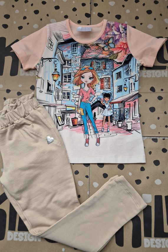 Killy design bézs nadrágos szett 