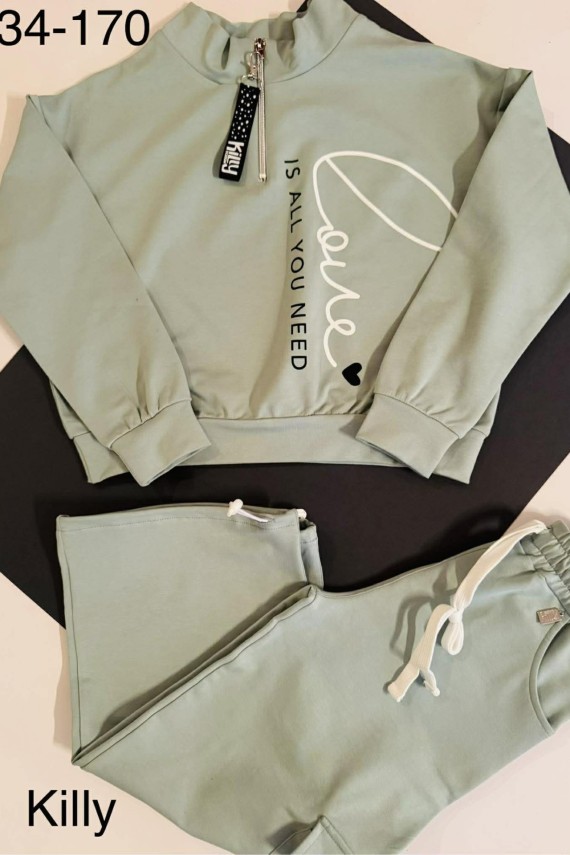 Killy design zöld szett össze húzható nadrággal 