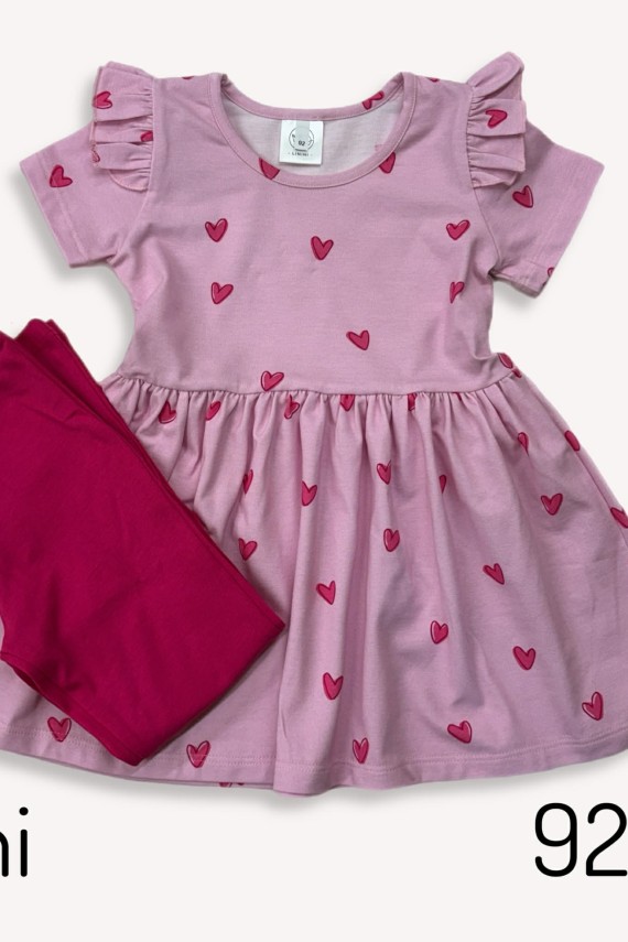 Linini pink szíves szett 