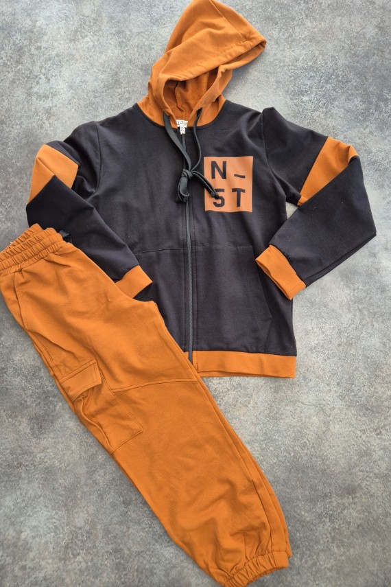 Killy design zsebes nadrágos lezser tégla színű szett 