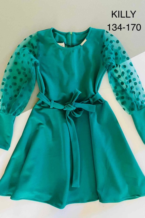 Killy design zöld necc ujjú alkalmi ruha 
