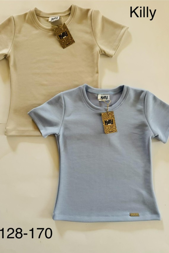 Killy design kék vagány szett, kék kabátka,  kék bőszárú nadrággal,  bézs felsővel szettben 