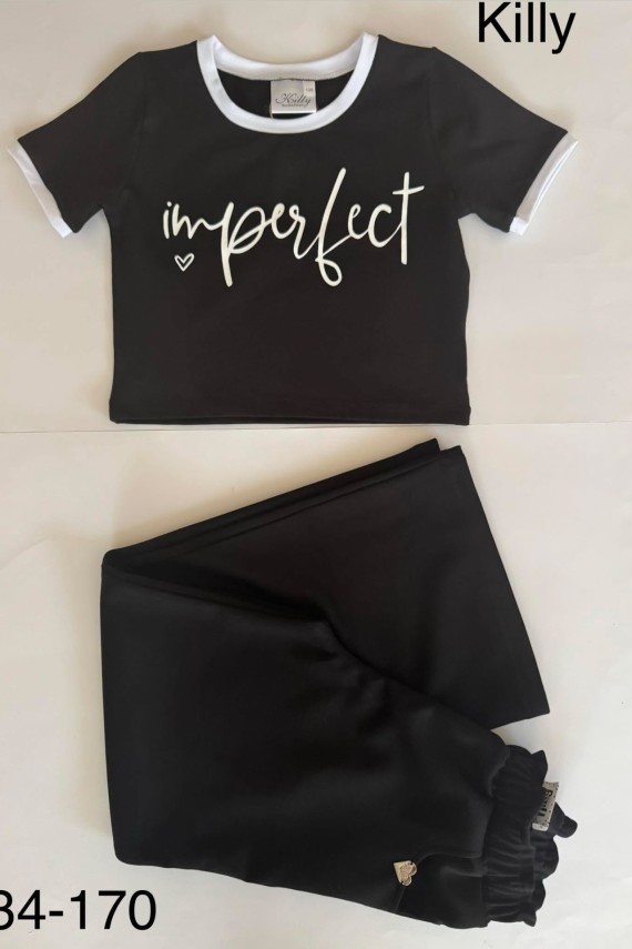 Killy design fekete rövid fazonú póló 