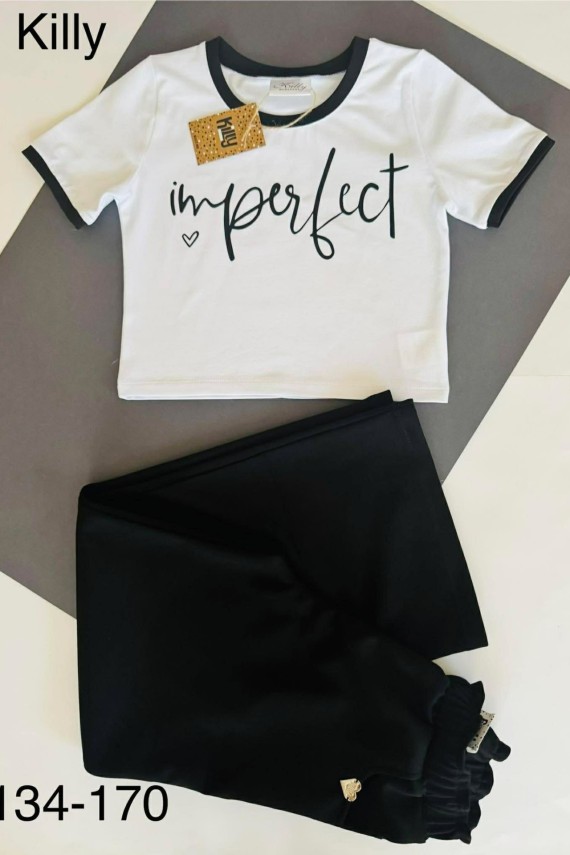 Killy design rövid fazonú fehér póló 