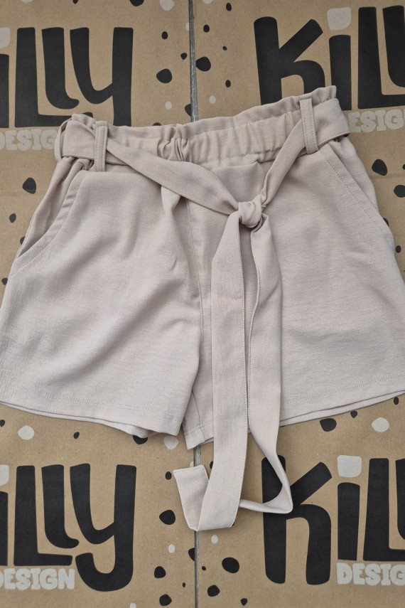 Killy design bézs színű gyűrt anyagú short 