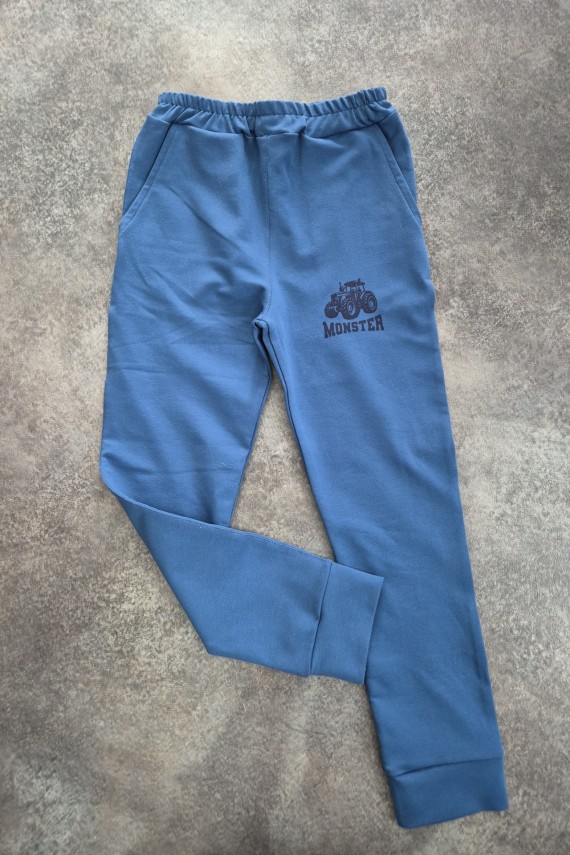 Killy design kék autós pamut nadrág ovisoknak 