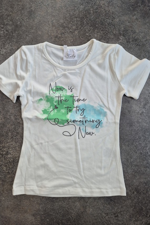 Killy design feliratos ekrü póló 