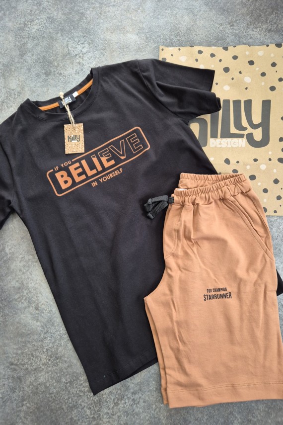 Killy design barna bermudás szett 