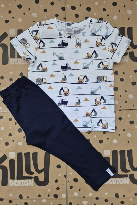 Linini munkagépes pólós szett sötétkék nadrággal 