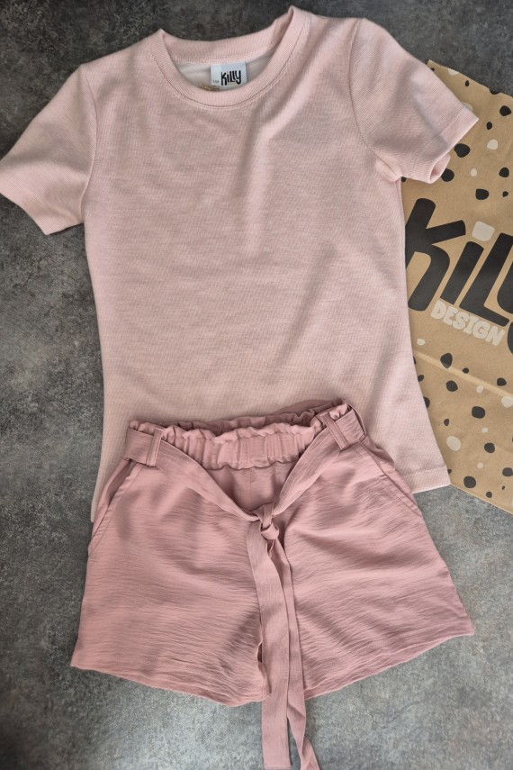 Killy design púder puha anyagú póló shorttal szettben 