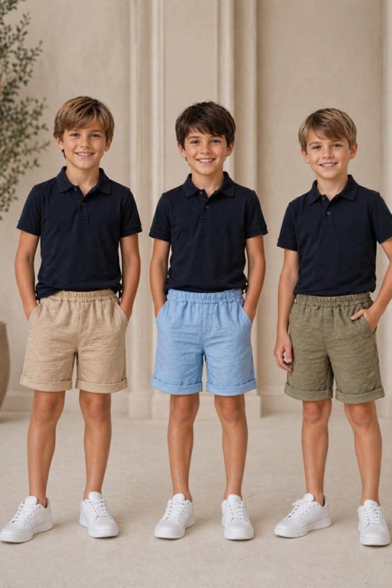 Killy design lenge gyűrt anyagú short khaki színben,akár inggel, nyári viseletnek is