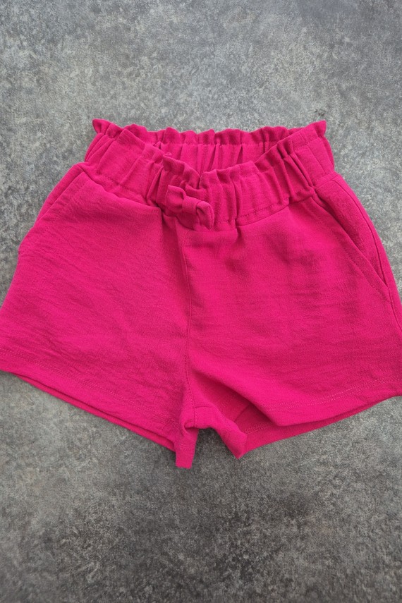 Killy design gyűrt anyagú lenge pink short 