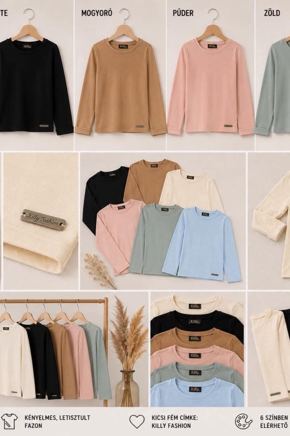 Killy design puha anyagú egyszínű bézs felső 