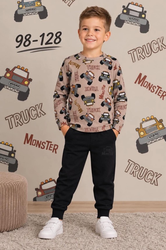 Linini Truck hosszú ujjú pólós szett fekete nadrággal 